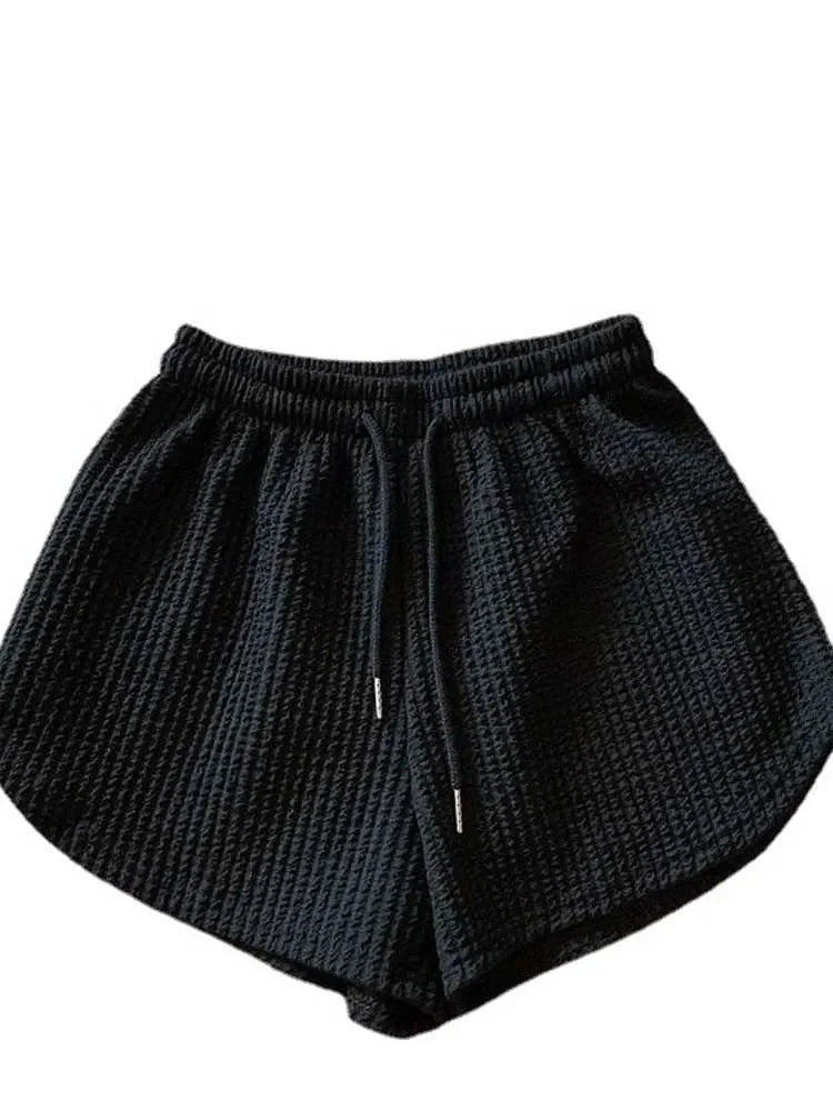 Women's Ribbed Drawstring Lounge Shorts