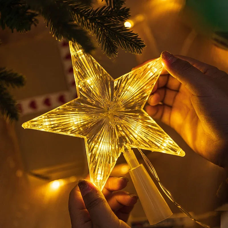 LED Christmas Tree Star Topper – Warm or Multicolour Lights