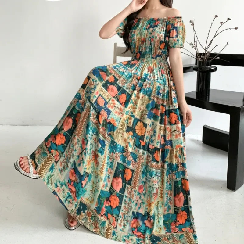 Cotton Silk Print Dress floral dress