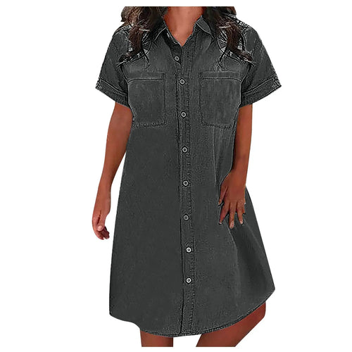 Women's denim shirt dress – casual summer fashion UK