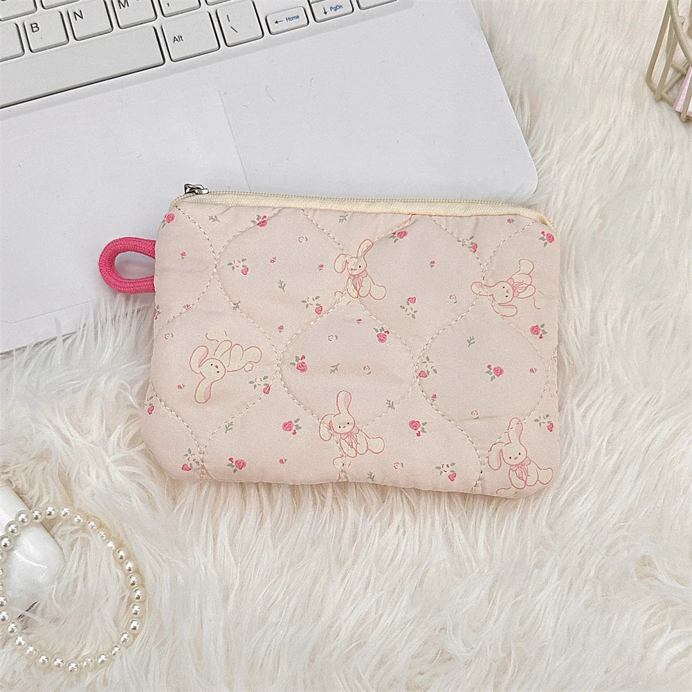Portable Storage Bag Purse Women Mini Makeup Handbags Cute Cartoon Small Travel Cosmetic Lipstick Earphone Bag Card Wallet Pouch