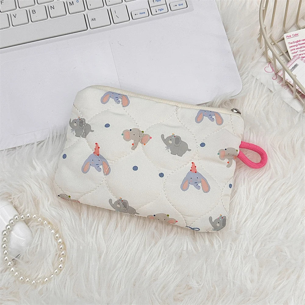 Portable Storage Bag Purse Women Mini Makeup Handbags Cute Cartoon Small Travel Cosmetic Lipstick Earphone Bag Card Wallet Pouch