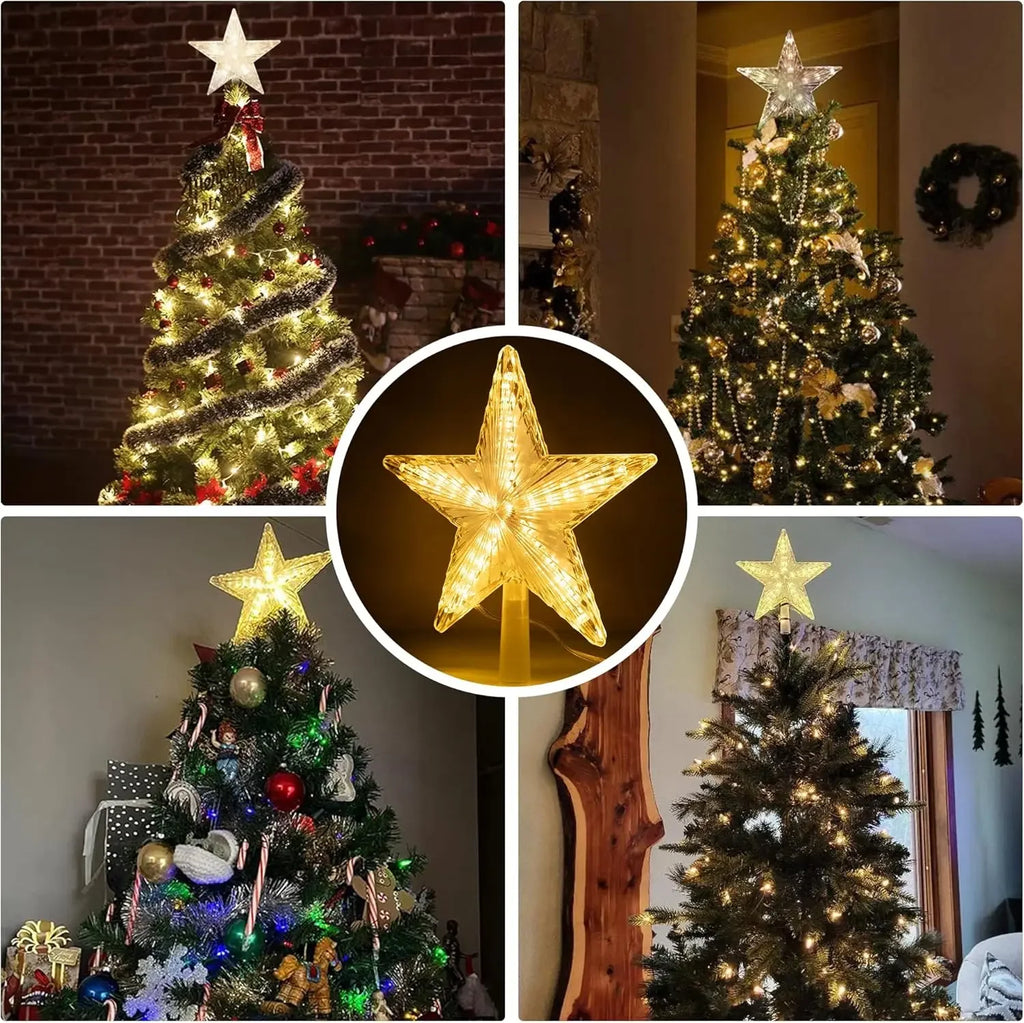 LED Christmas Tree Star Topper – Warm or Multicolour Lights