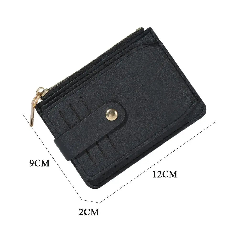 Women Fashion PU Leather Coin Purses Credit ID Card Holder Wallet Zipper Small Money Bag Men with Coin Pocket