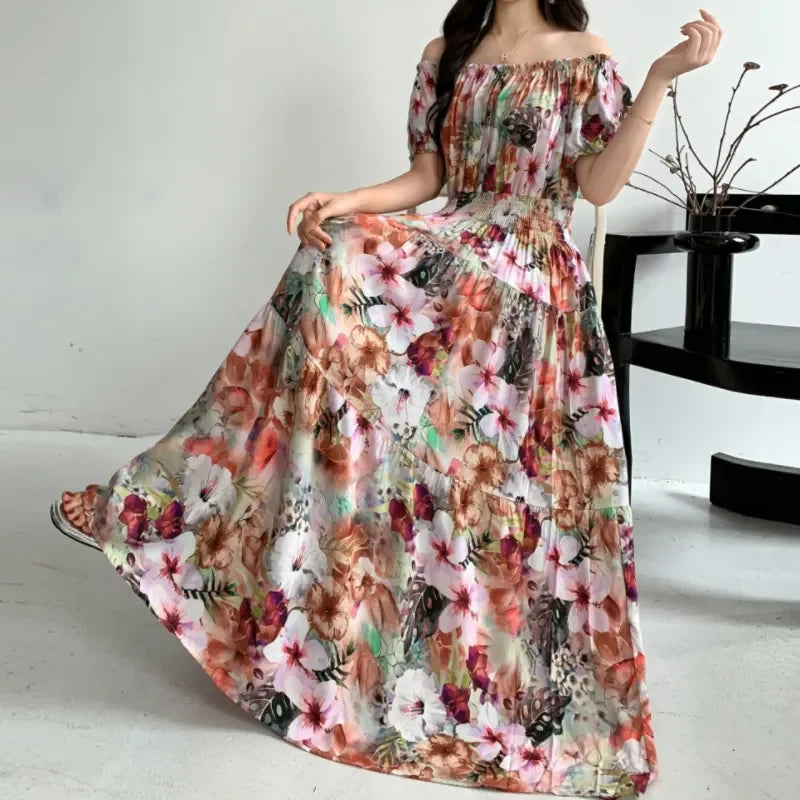 Cotton Silk Print Dress floral dress