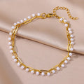 Women's Gold Pearl Anklet – Stainless Steel Summer Beach Ankle Bracelet