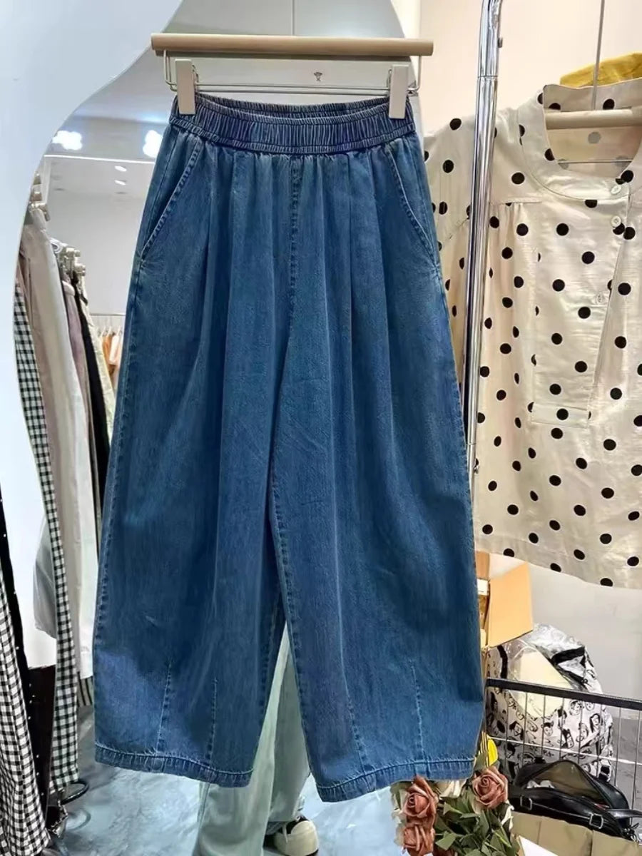 Women's high waist wide leg jeans – loose fit lightweight summer denim UK
