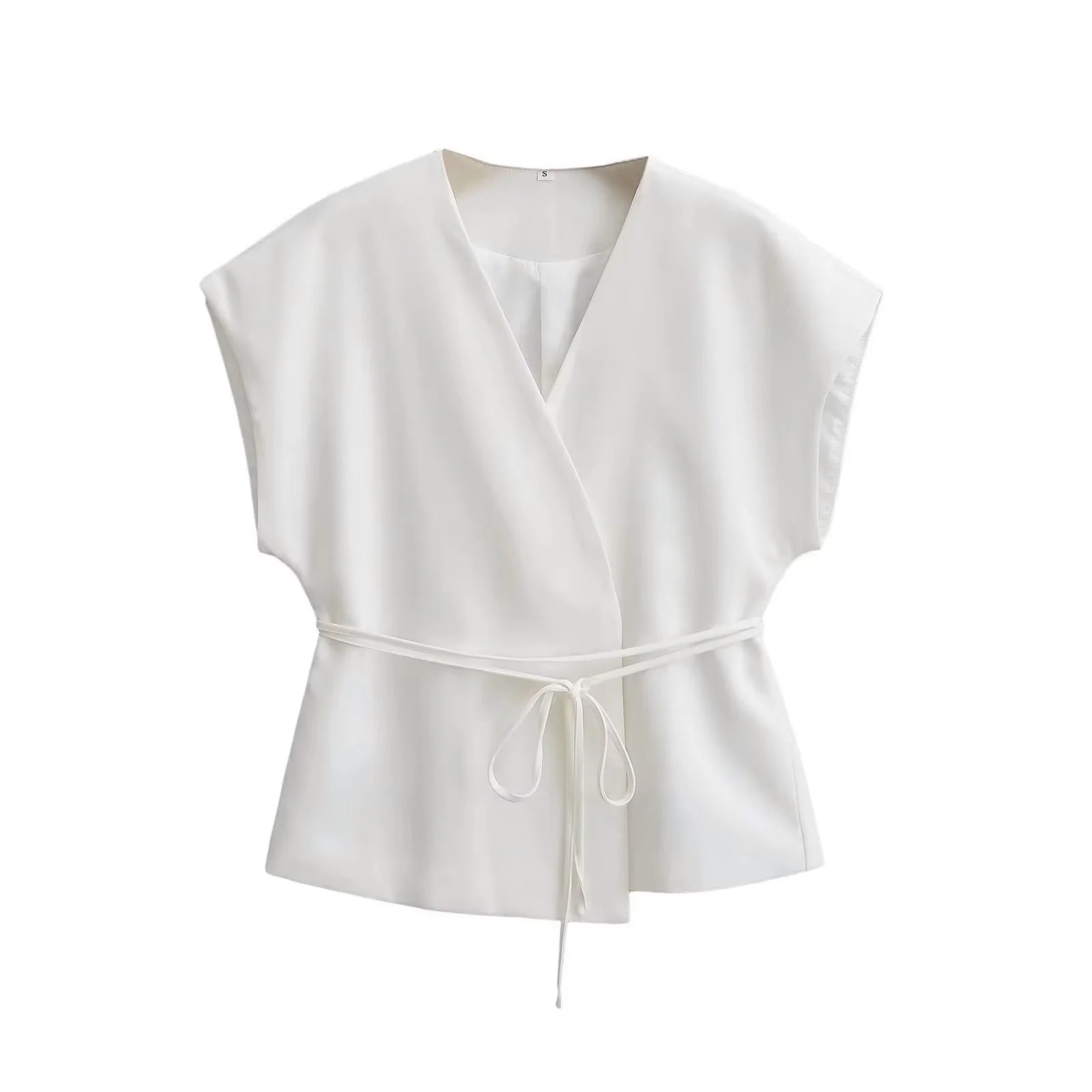 Women's Linen Co-ord Suit – V-Neck Sleeveless Vest Top & Wide Leg Trousers Set