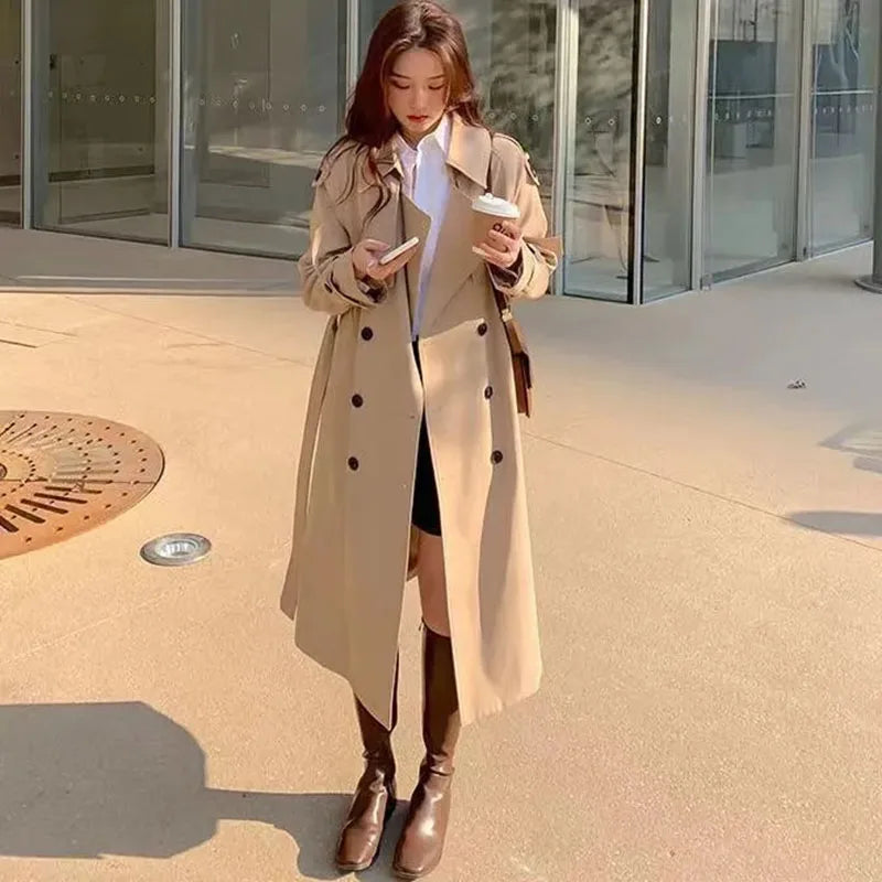 Lace Trench Coat – Double-Breasted Women's