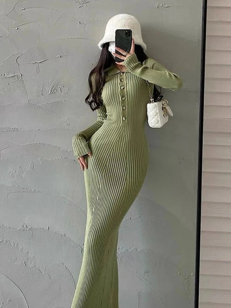 Bodycon Crochet Dress – Maxi Knit Women's