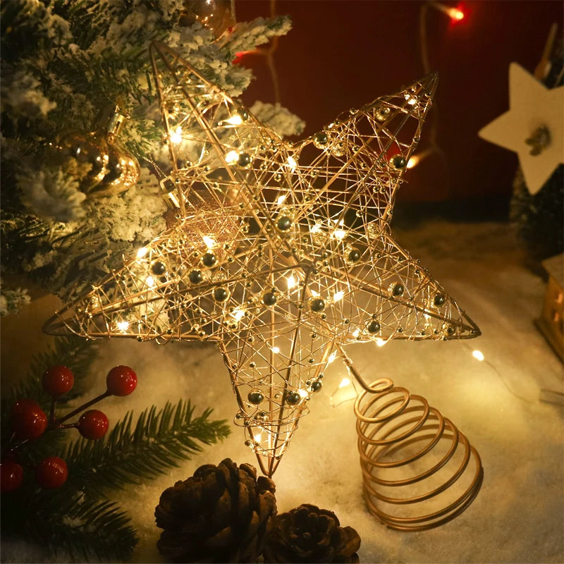 LED Christmas Tree Star Topper – Gold or Silver
