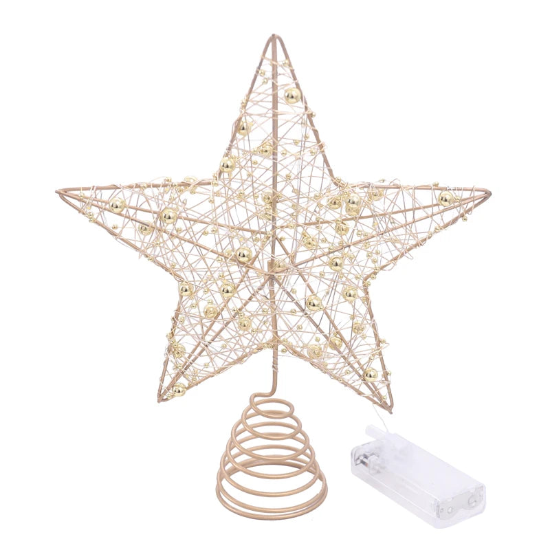 LED Christmas Tree Star Topper – Gold or Silver