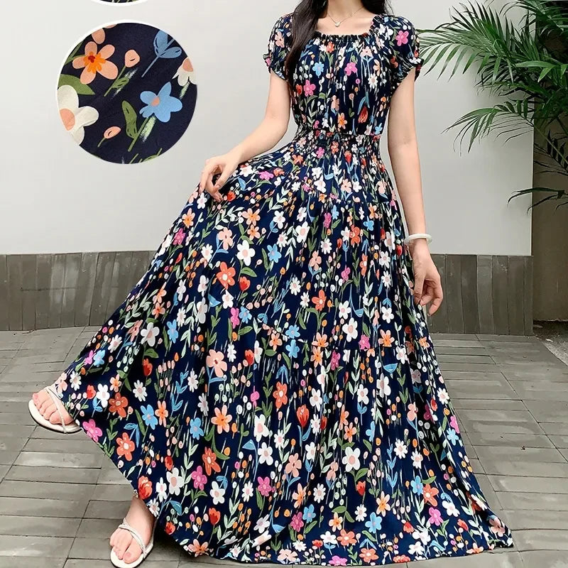 Cotton Silk Print Dress floral dress